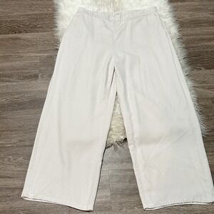 Eileen Fisher Womens Fluid Cropped Wide Leg Trousers Size XL Tencel Luxury